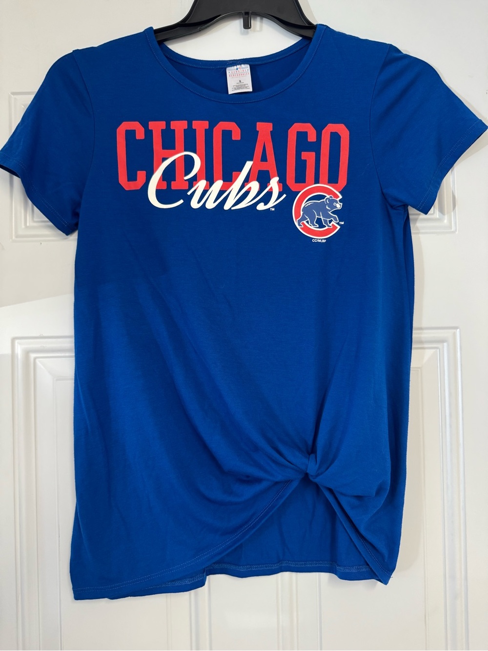 Women's Blue Knotted Tee Cubs
